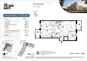 rzut mieszkanie na sprzedaż 69m2 mieszkanie Wrocław, Kleczków, ul. Czochralskiego/ Miłosza