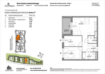 rzut mieszkanie na sprzedaż 60m2 mieszkanie Łódź, Widzew, Przybyszewskiego 292-300