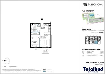 rzut mieszkanie na sprzedaż 36m2 mieszkanie Piaseczno, Jabłoniowa