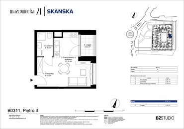 rzut mieszkanie na sprzedaż 28m2 mieszkanie Kraków, Krowodrza, ul. Mazowiecka 21