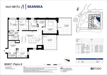rzut mieszkanie na sprzedaż 119m2 mieszkanie Kraków, Krowodrza, ul. Mazowiecka 21