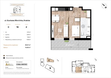 rzut mieszkanie na sprzedaż 37m2 mieszkanie Kraków, Wzgórza Krzesławickie, Gustawa Morcinka