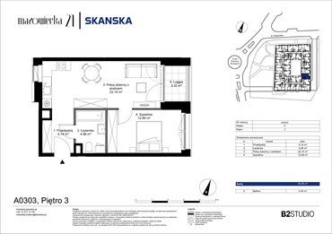 rzut mieszkanie na sprzedaż 45m2 mieszkanie Kraków, Krowodrza, ul. Mazowiecka 21