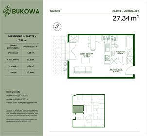 rzut mieszkanie na sprzedaż 27m2 mieszkanie Bielsko-Biała, Aleksandrowice, Bukowa 29