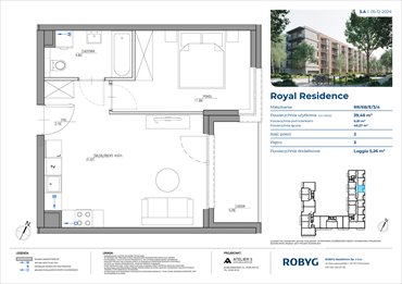 rzut mieszkanie na sprzedaż 39m2 mieszkanie Warszawa, Wilanów, Sarmacka