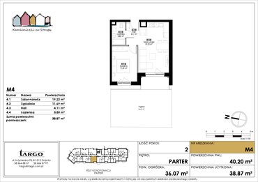 rzut mieszkanie na sprzedaż 39m2 mieszkanie Rumia, Kosynierów 9