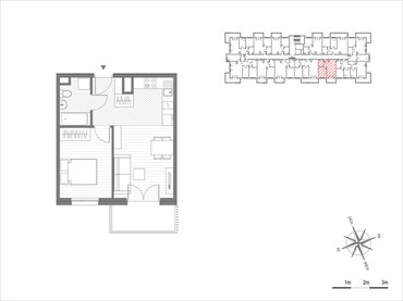 rzut mieszkanie na sprzedaż 38m2 mieszkanie Kraków, Mistrzejowice, os.Piastów 75