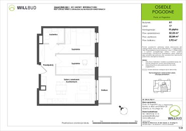 rzut mieszkanie na sprzedaż 51m2 mieszkanie Puck, Pogodna