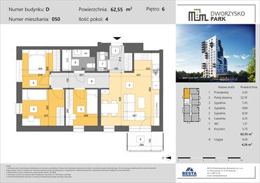 rzut mieszkanie na sprzedaż 63m2 mieszkanie Rzeszów, Przybyszówka, Dworzysko