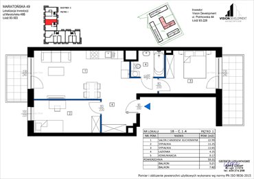rzut mieszkanie na sprzedaż 59m2 mieszkanie Łódź, Retkinia, Maratońska 49C