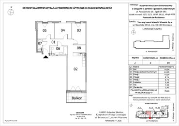 rzut mieszkanie na sprzedaż 76m2 mieszkanie Ząbki, Powstańców 19