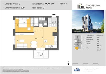 rzut mieszkanie na sprzedaż 47m2 mieszkanie Rzeszów, Przybyszówka, Dworzysko