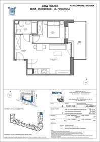 rzut mieszkanie na sprzedaż 39m2 mieszkanie Łódź, Pomorska 108