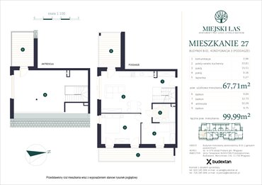 rzut mieszkanie na sprzedaż 68m2 mieszkanie Marcinkowo, Marcinkowo 156