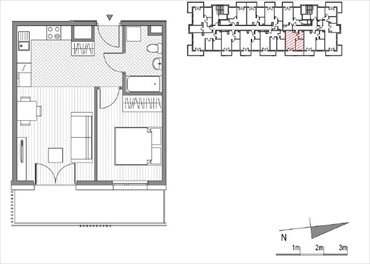 rzut mieszkanie na sprzedaż 37m2 mieszkanie Kraków, Mistrzejowice, Os. Piastów 77