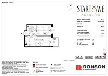 rzut mieszkanie na sprzedaż 39m2 mieszkanie Wrocław, Psie Pole, Zatorska, róg Sobieskiego