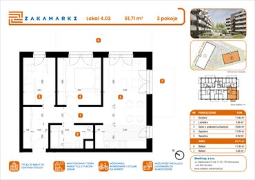 rzut mieszkanie na sprzedaż 62m2 mieszkanie Marki, Aleja Józefa Piłsudskiego 102