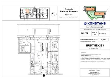 rzut mieszkanie na sprzedaż 50m2 mieszkanie Wołomin, Legionów 142A i 144