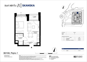 rzut mieszkanie na sprzedaż 34m2 mieszkanie Kraków, Krowodrza, ul. Mazowiecka 21