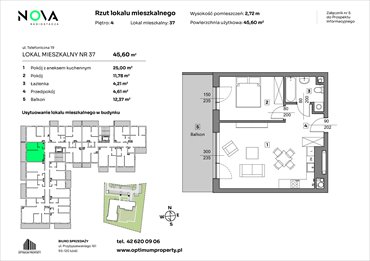 rzut mieszkanie na sprzedaż 46m2 mieszkanie Łódź, Śródmieście, ul. Telefoniczna 19