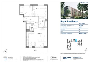 rzut mieszkanie na sprzedaż 70m2 mieszkanie Warszawa, Wilanów, Sarmacka