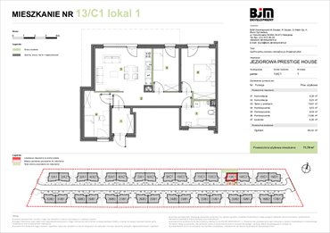 rzut mieszkanie na sprzedaż 72m2 mieszkanie Warszawa, Wawer, Jeziorowa