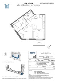rzut mieszkanie na sprzedaż 56m2 mieszkanie Łódź, Pomorska 108