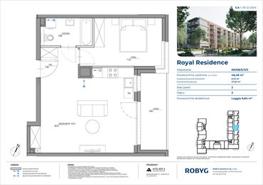 rzut mieszkanie na sprzedaż 46m2 mieszkanie Warszawa, Wilanów, Sarmacka