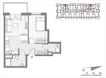 rzut mieszkanie na sprzedaż 41m2 mieszkanie Kraków, Mistrzejowice, Os. Piastów 77