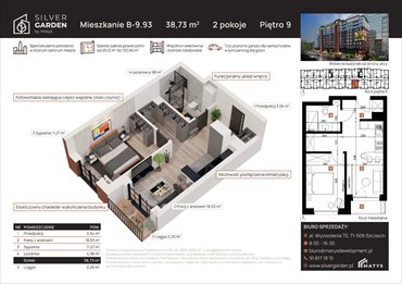 rzut mieszkanie na sprzedaż 39m2 mieszkanie Szczecin, Centrum, al. Wyzwolenia 70 / ul. Staszica 21
