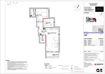 rzut mieszkanie na sprzedaż 61m2 mieszkanie Warszawa, Ursus, ul. Gierdziejewskiego 23