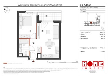 rzut mieszkanie na sprzedaż 40m2 mieszkanie Warszawa, Targówek, ul. Warszawski Świt