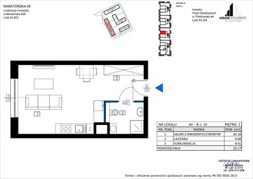 rzut mieszkanie na sprzedaż 29m2 mieszkanie Łódź, Retkinia, Maratońska 49C