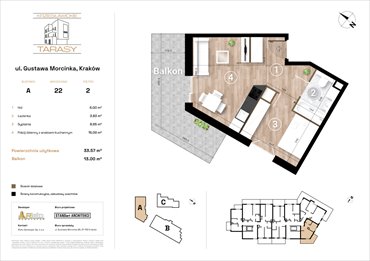 rzut mieszkanie na sprzedaż 34m2 mieszkanie Kraków, Wzgórza Krzesławickie, Gustawa Morcinka