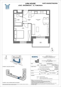 rzut mieszkanie na sprzedaż 39m2 mieszkanie Łódź, Pomorska 108
