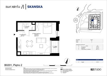 rzut mieszkanie na sprzedaż 36m2 mieszkanie Kraków, Krowodrza, ul. Mazowiecka 21