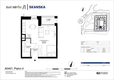 rzut mieszkanie na sprzedaż 33m2 mieszkanie Kraków, Krowodrza, ul. Mazowiecka 21