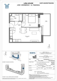 rzut mieszkanie na sprzedaż 40m2 mieszkanie Łódź, Pomorska 108