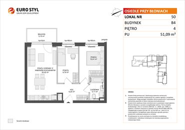 rzut mieszkanie na sprzedaż 51m2 mieszkanie Rumia, Janowo, Błoń Janowskich