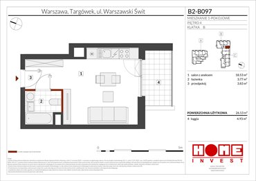 rzut mieszkanie na sprzedaż 26m2 mieszkanie Warszawa, Targówek, ul. Warszawski Świt 12