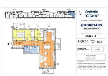 rzut mieszkanie na sprzedaż 73m2 mieszkanie Mińsk Mazowiecki, Cicha 12