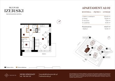 rzut mieszkanie na sprzedaż 45m2 mieszkanie Świeradów Zdrój, Senatoryjna/Szkolna