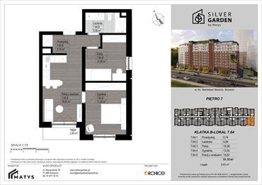 rzut mieszkanie na sprzedaż 51m2 mieszkanie Szczecin, Centrum, al. Wyzwolenia 70 / ul. Staszica 21