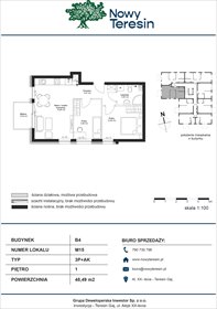 rzut mieszkanie na sprzedaż 48m2 mieszkanie Teresin - Gaj, Świętokrzyska 9