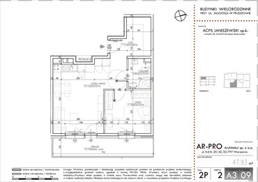 rzut mieszkanie na sprzedaż 48m2 mieszkanie Pruszków, Baki, Długosza 42