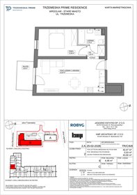 rzut mieszkanie na sprzedaż 42m2 mieszkanie Wrocław, Stare Miasto, Trzemeska