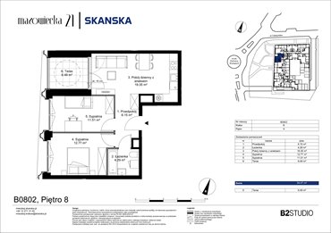 rzut mieszkanie na sprzedaż 54m2 mieszkanie Kraków, Krowodrza, ul. Mazowiecka 21