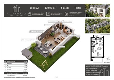 rzut mieszkanie na sprzedaż 139m2 mieszkanie Warszawa, Wawer, Przylaszczkowa