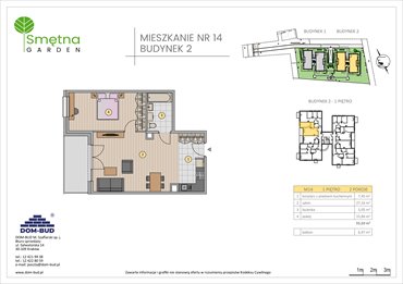rzut mieszkanie na sprzedaż 56m2 mieszkanie Kraków, Bronowice Wielkie, Smętna 1