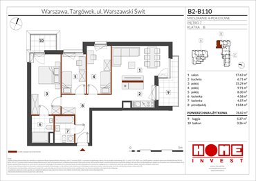 rzut mieszkanie na sprzedaż 79m2 mieszkanie Warszawa, Targówek, ul. Warszawski Świt 12